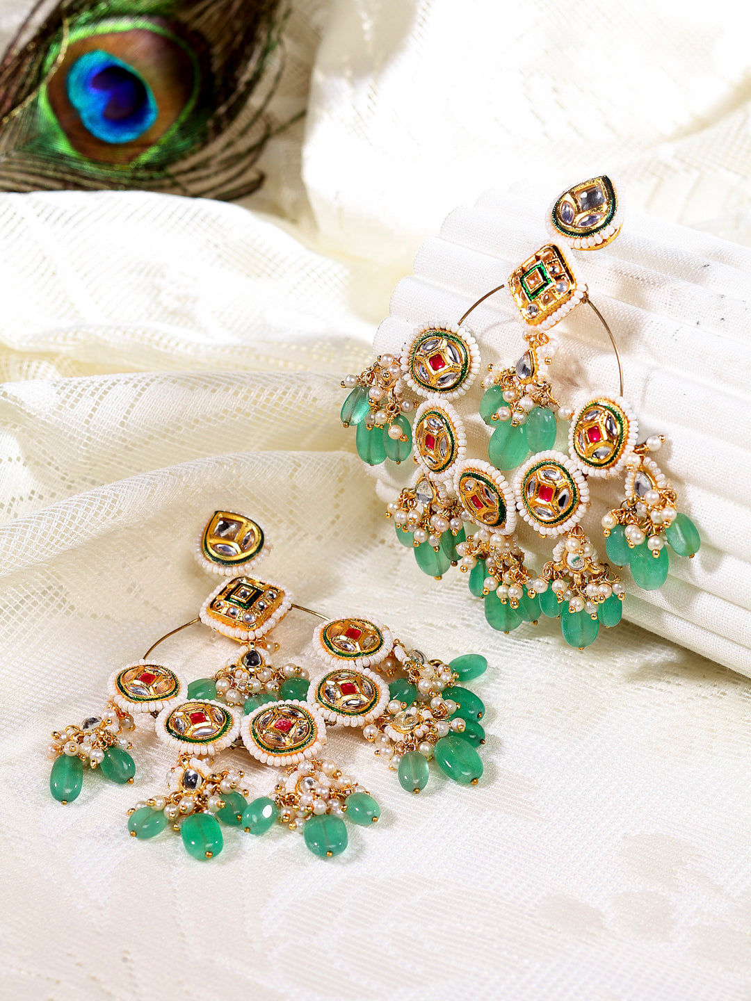 Kundan chandbala earring