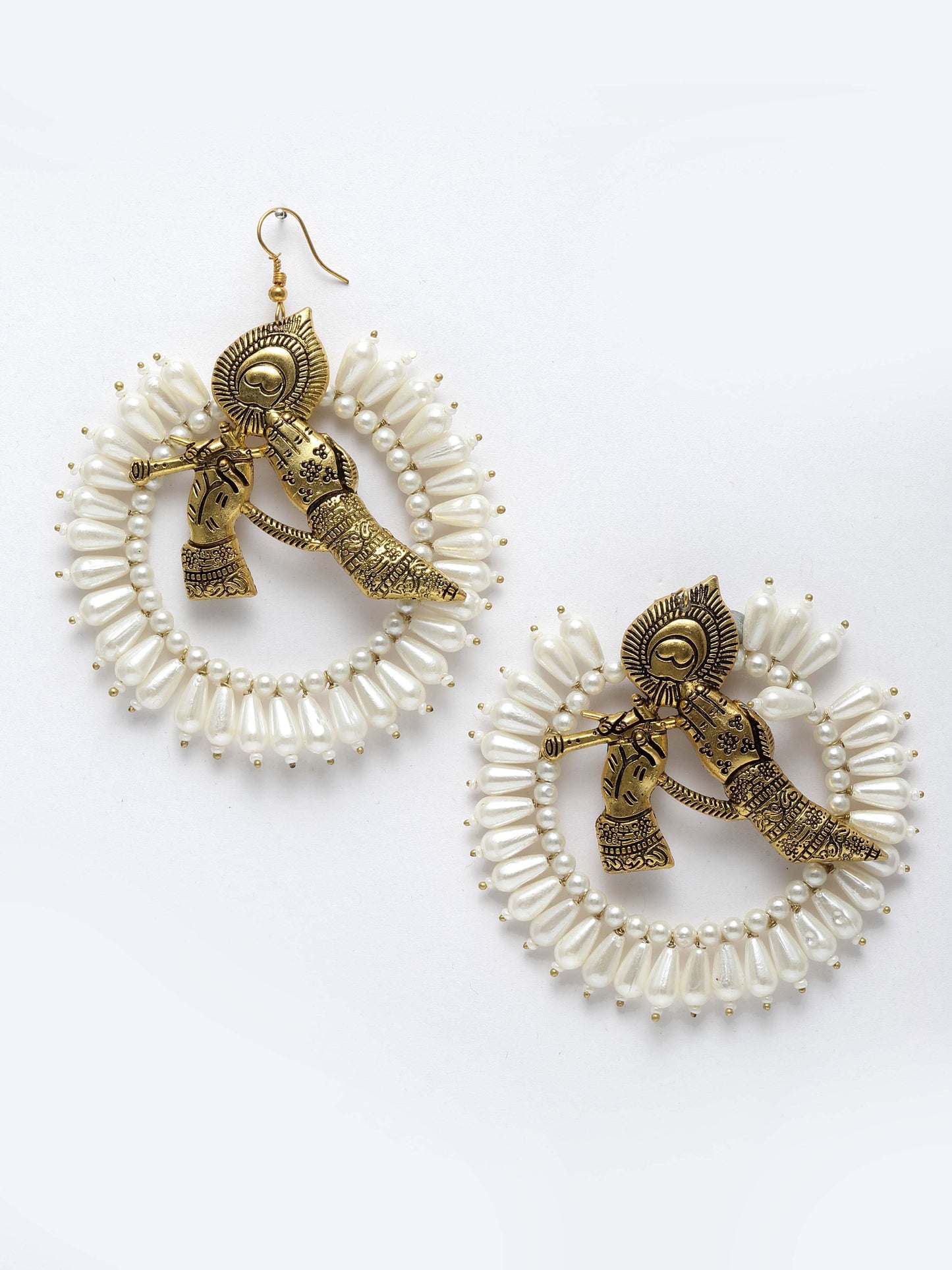Gold and Black Krishan Ji Chand Bali Earring from Dugristyle Ruhaniyat By Dugran