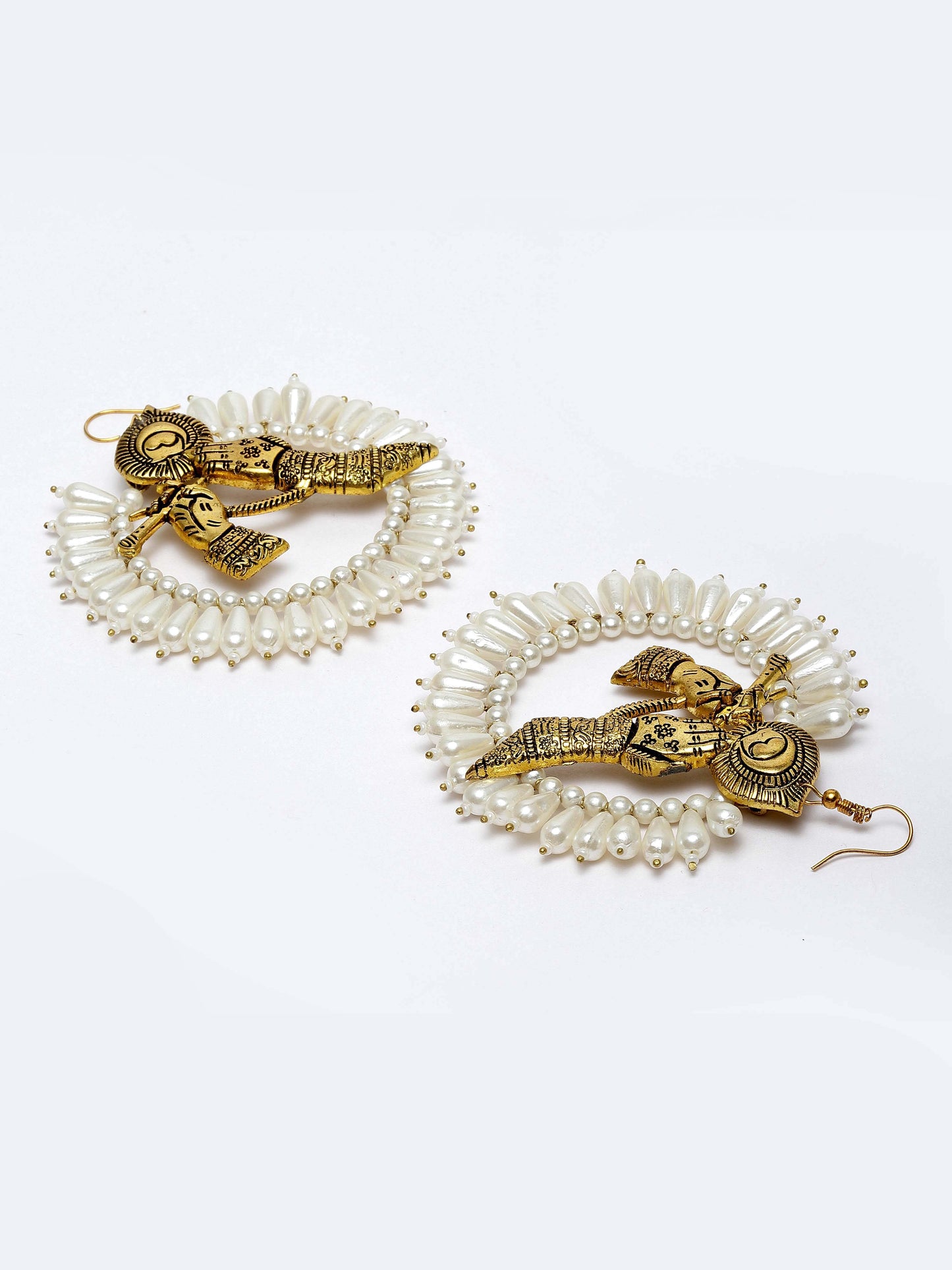Gold and Black Krishan Ji Chand Bali Earring from Dugristyle Ruhaniyat By Dugran