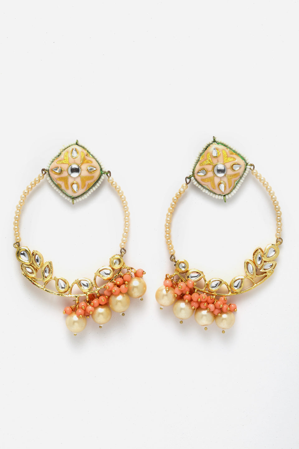 Pink and Peach Meenakari Earring from Dugristyle Ruhaniyat By Dugran