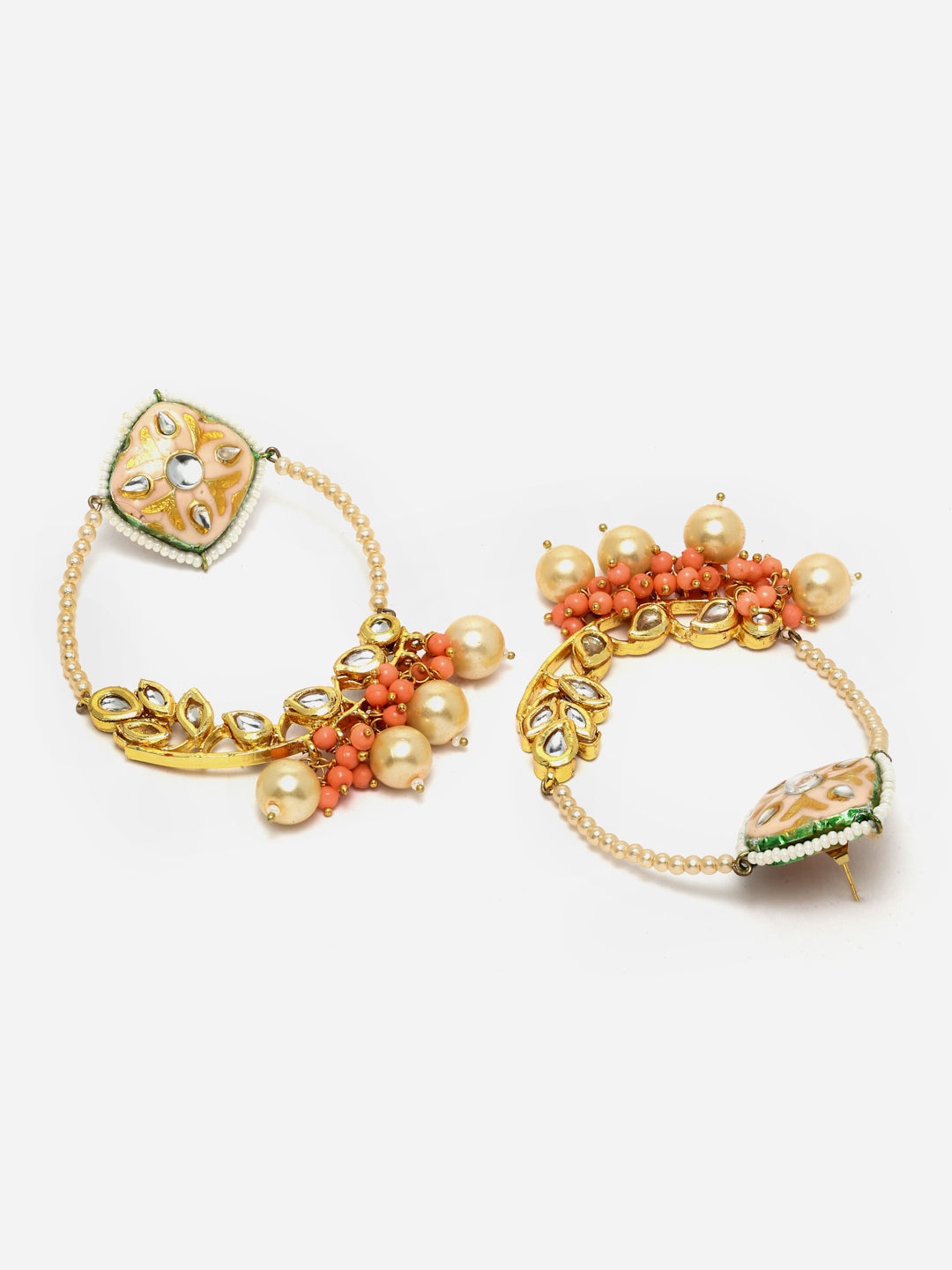 Pink and Peach Meenakari Earring from Dugristyle Ruhaniyat By Dugran
