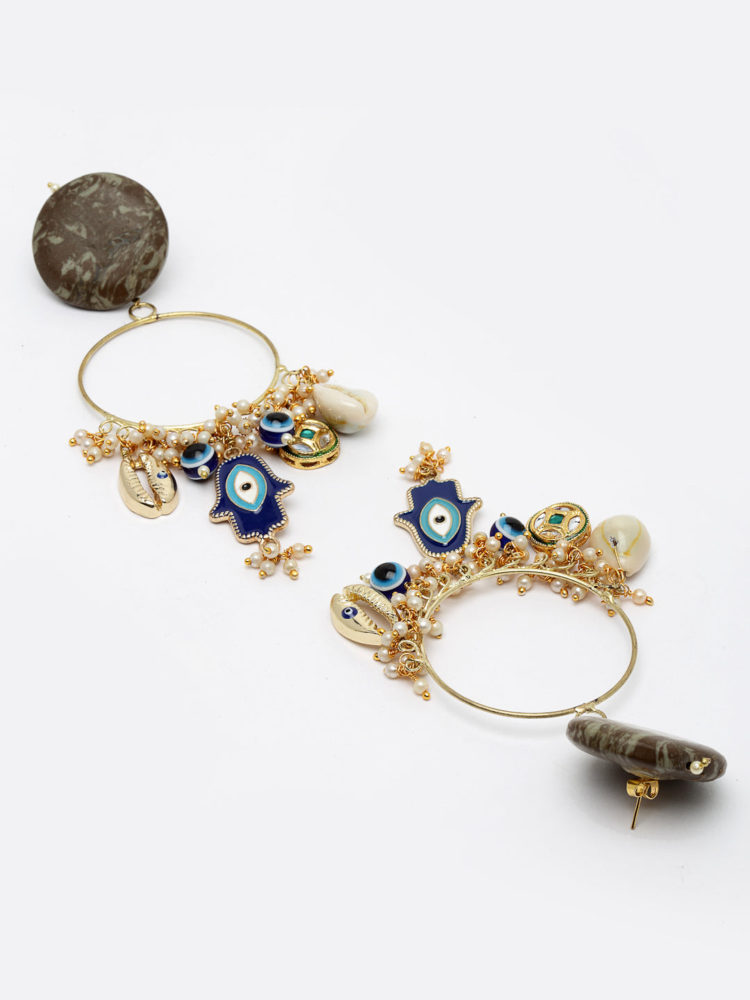 Green and Blue Evil Eye Earring from Dugristyle Ruhaniyat By Dugran