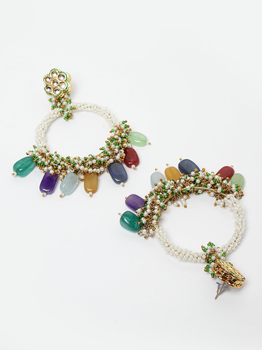 Green and Yellow Kundan Earring from Dugristyle Ruhaniyat By Dugran
