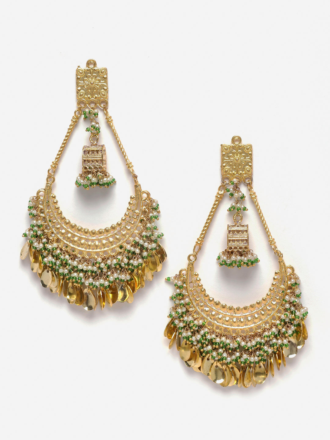Gold and Green Faux Emerald Earring from Dugristyle Ruhaniyat By Dugran