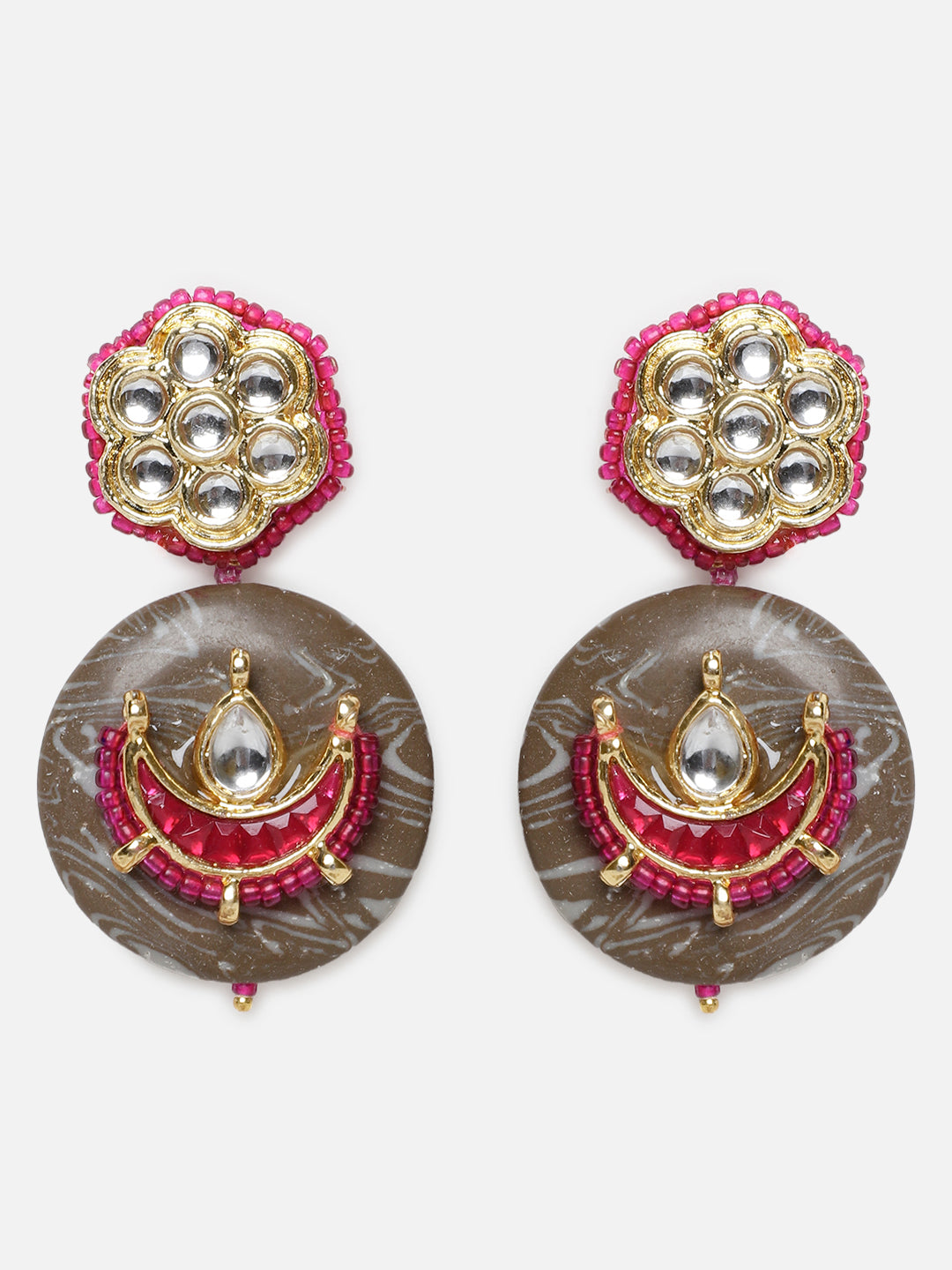 Kundan Earring With Natural Stone