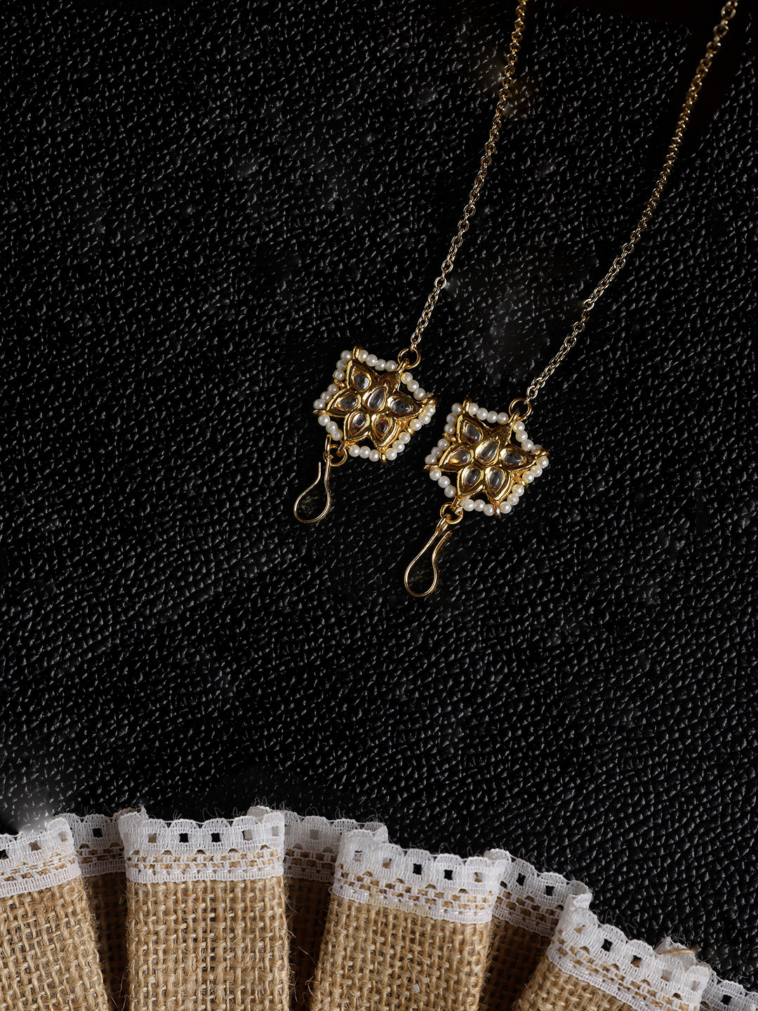 Kundan Earring with Kanchain