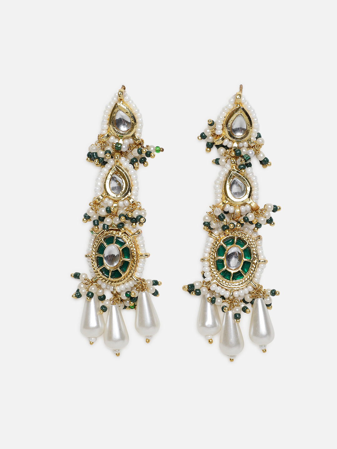 Kundan Earring with White Drops
