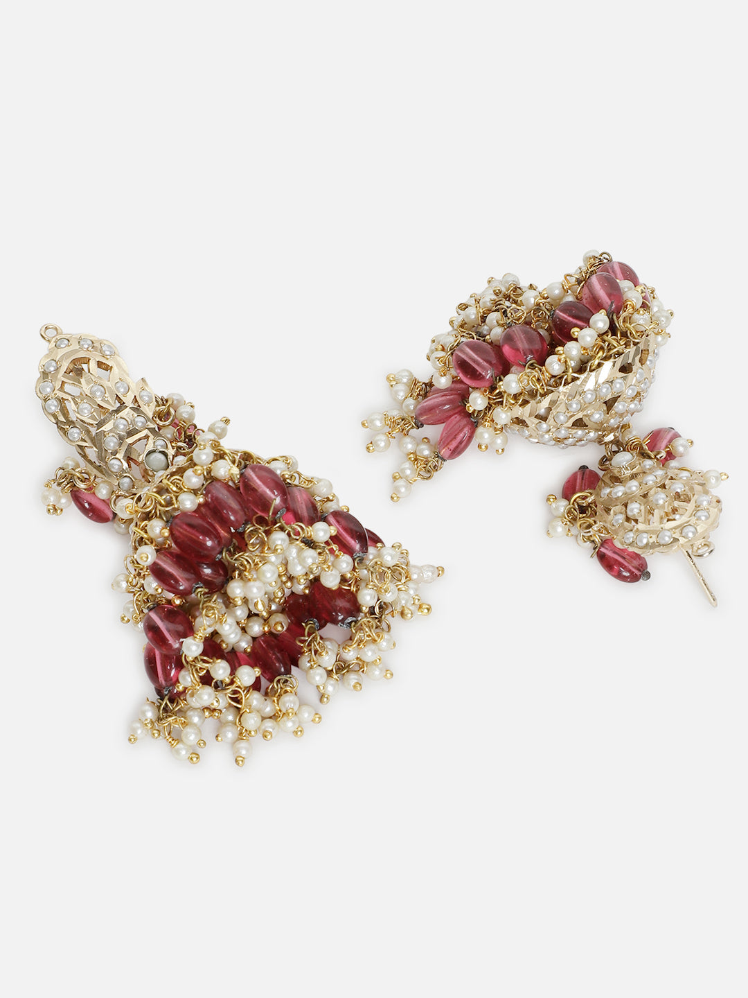 Pink and Gold Jadau Jhumki from Dugristyle Ruhaniyat By Dugran