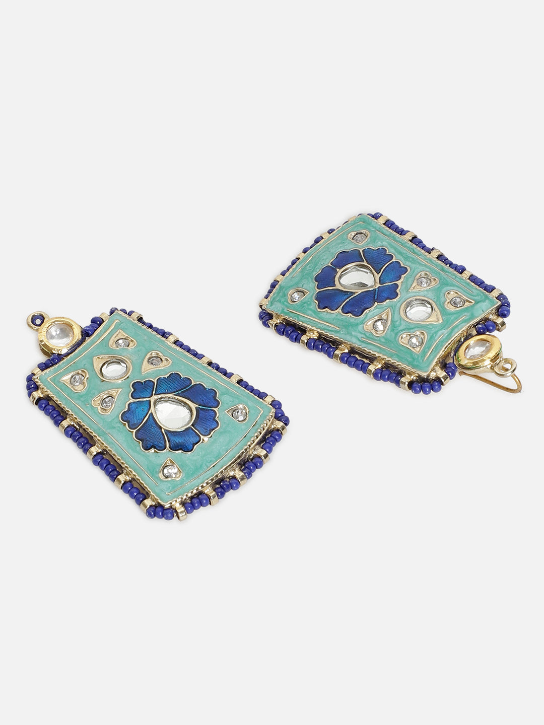 Blue and Gold Meenakari earring with Kundan Work from Dugristyle Ruhaniyat By Dugran