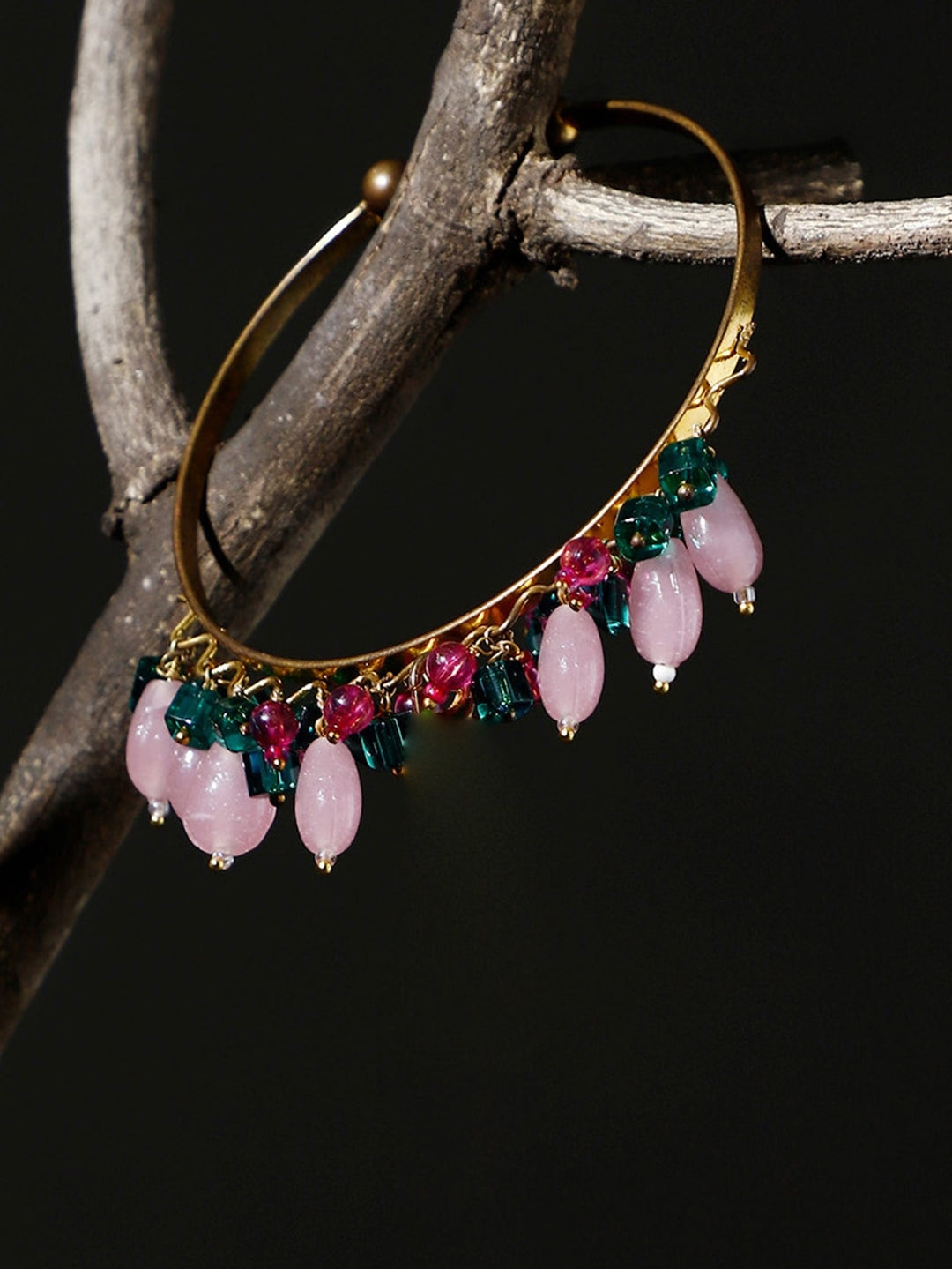 Pink and Green Multicolor Adjustable Bracelet from Dugristyle Ruhaniyat By Dugran