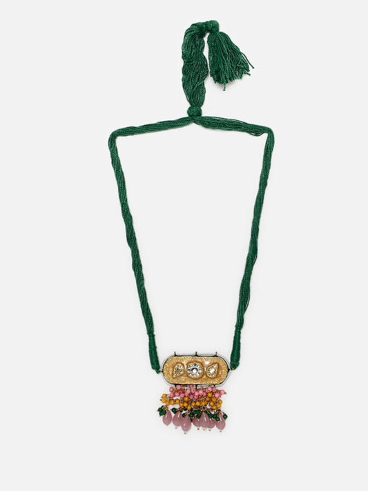 Green and Pink Meenakari Bajuband with adjustable Dori from Dugristyle Ruhaniyat By Dugran