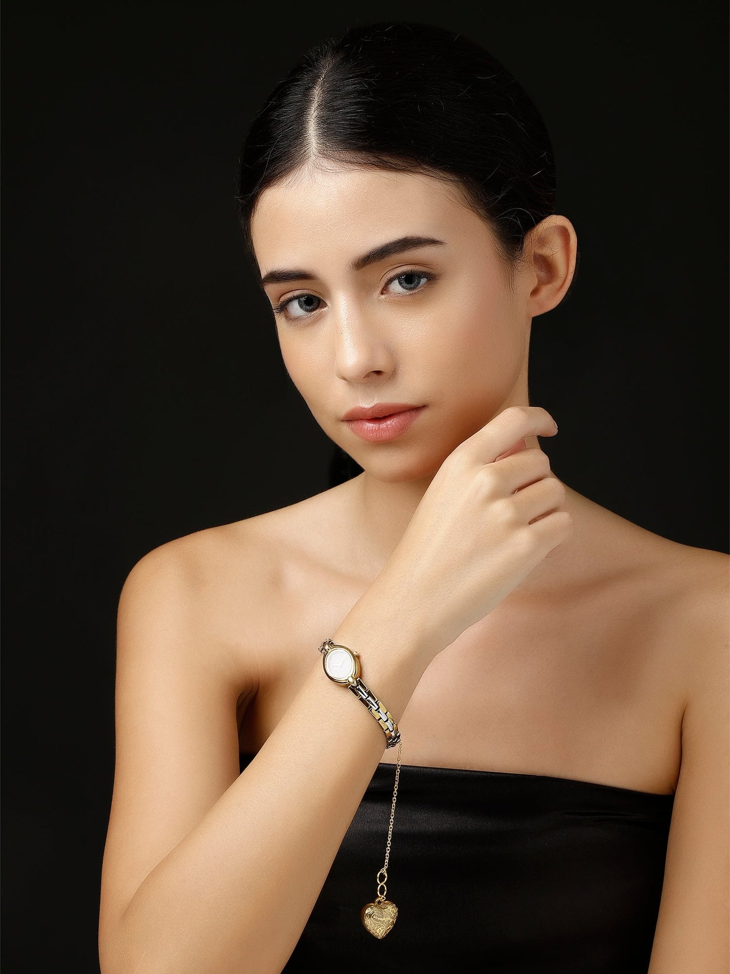 Gold and Cream Heart Watch Charm from Dugristyle Ruhaniyat By Dugran