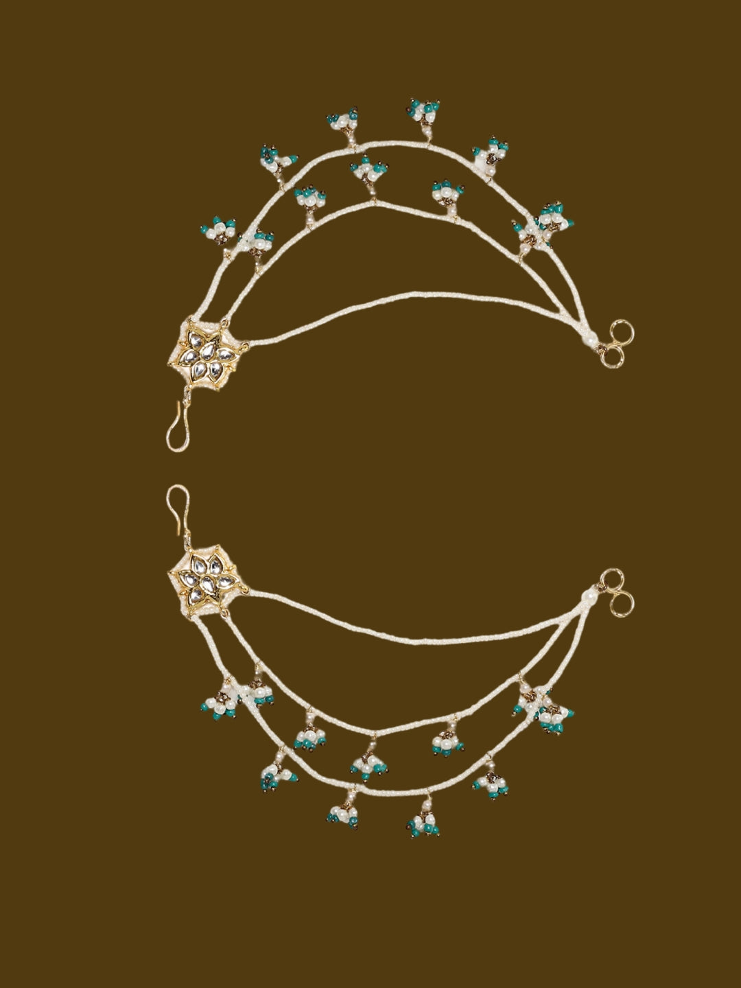 Kundan  Kanchain with Multilayer Pearl Strings