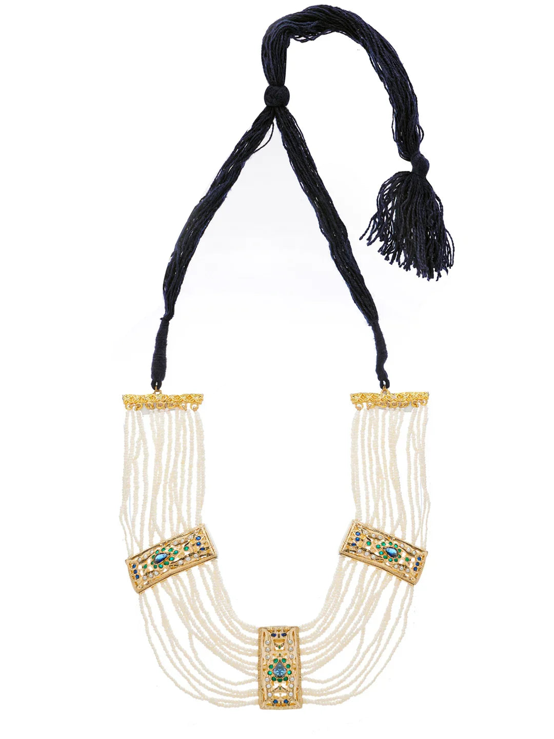 Peacock Inspired Colors in Jadau Design Necklace