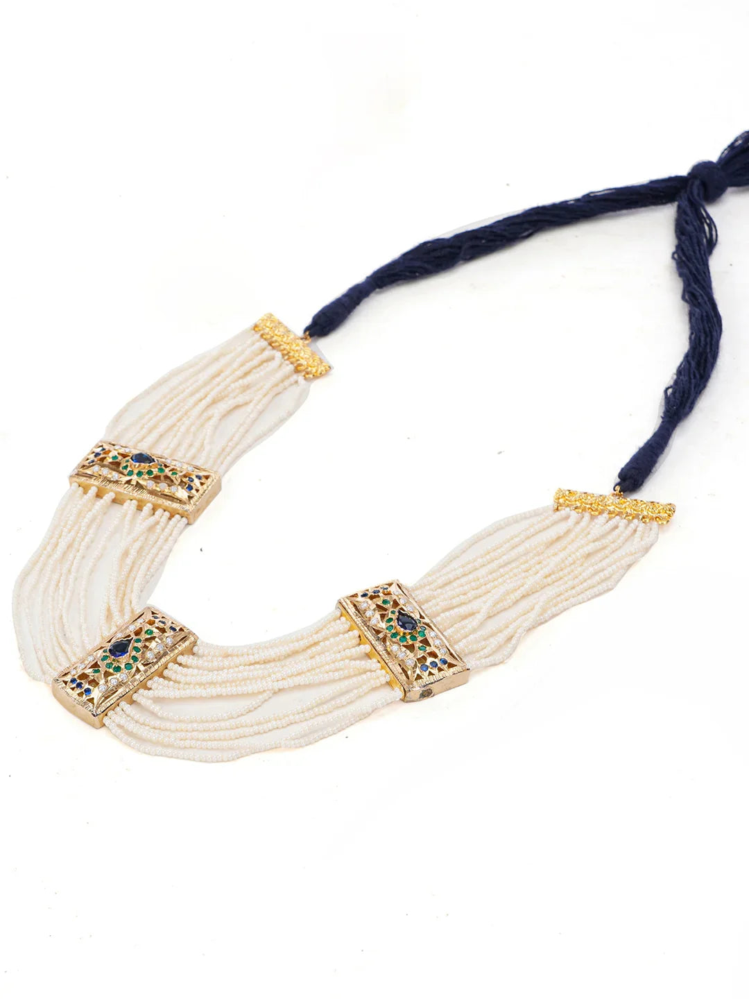 Peacock Inspired Colors in Jadau Design Necklace
