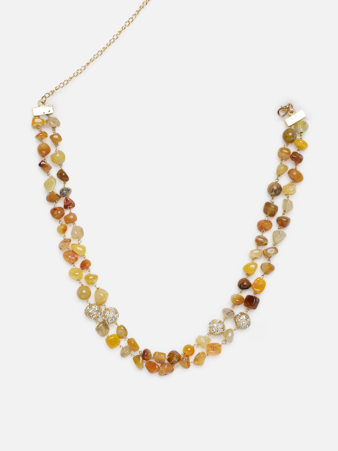 Yellow and Orange Natural Stone Necklace from Dugristyle Ruhaniyat By Dugran