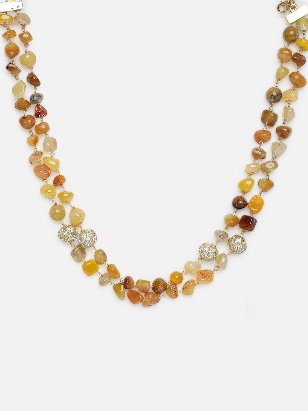 Yellow and Orange Natural Stone Necklace from Dugristyle Ruhaniyat By Dugran