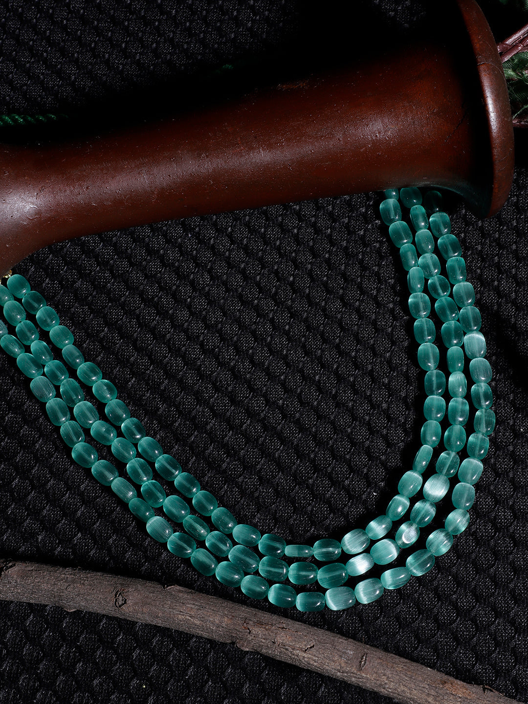 Green and Gold Natural Stones Necklace from Dugristyle Ruhaniyat By Dugran