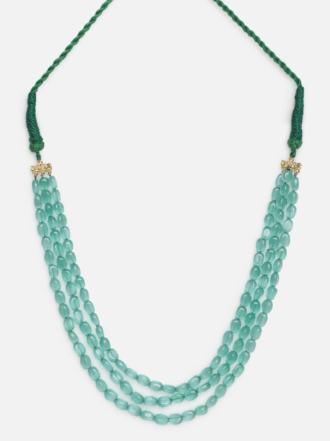 Green and Gold Natural Stones Necklace from Dugristyle Ruhaniyat By Dugran
