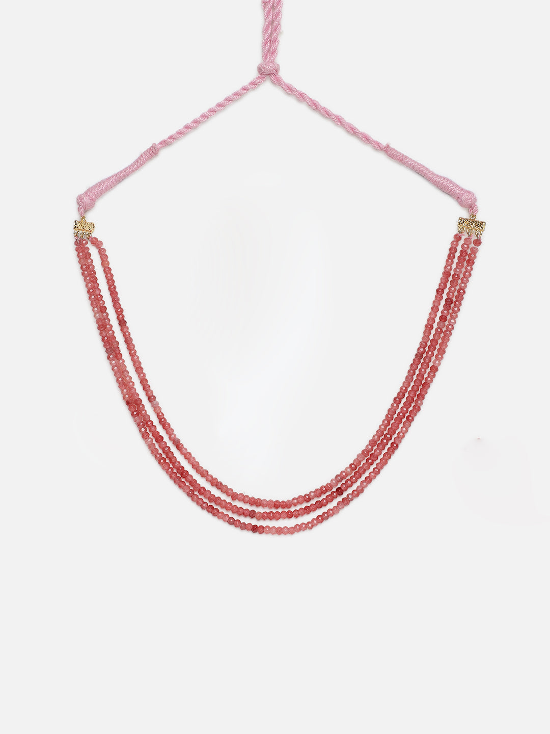 Pink and Gold Natural Stones Necklace from Dugristyle Ruhaniyat By Dugran