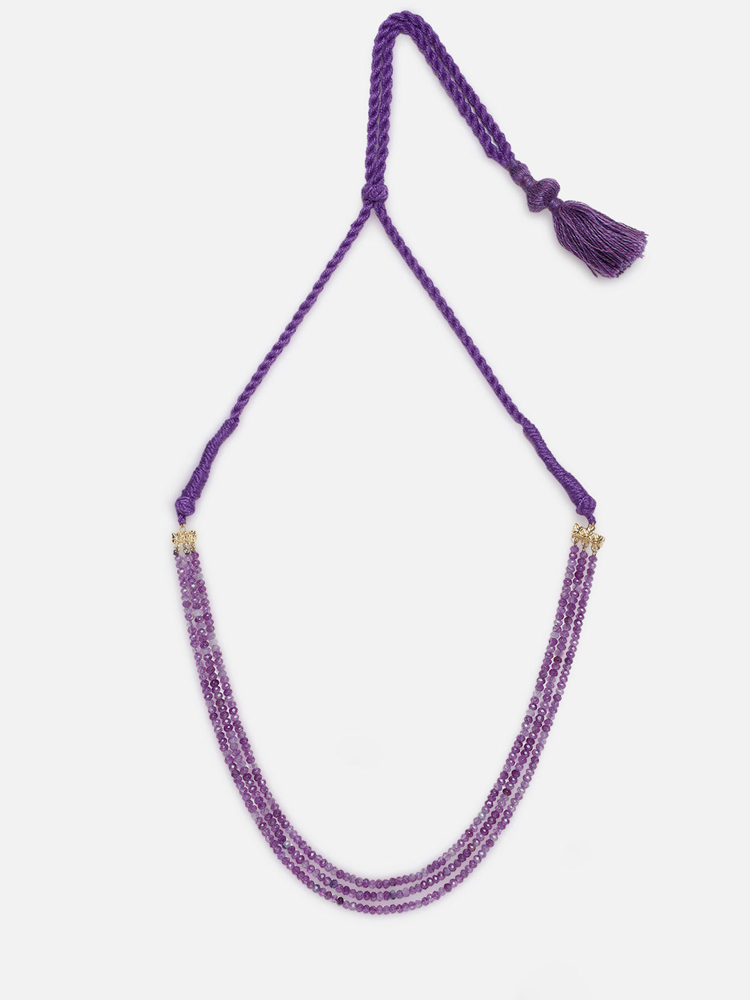 Purple and Gold Natural Stones Necklace from Dugristyle Ruhaniyat By Dugran