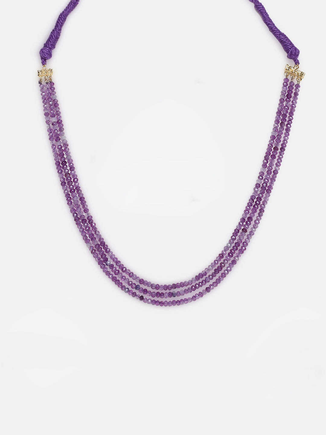 Purple and Gold Natural Stones Necklace from Dugristyle Ruhaniyat By Dugran