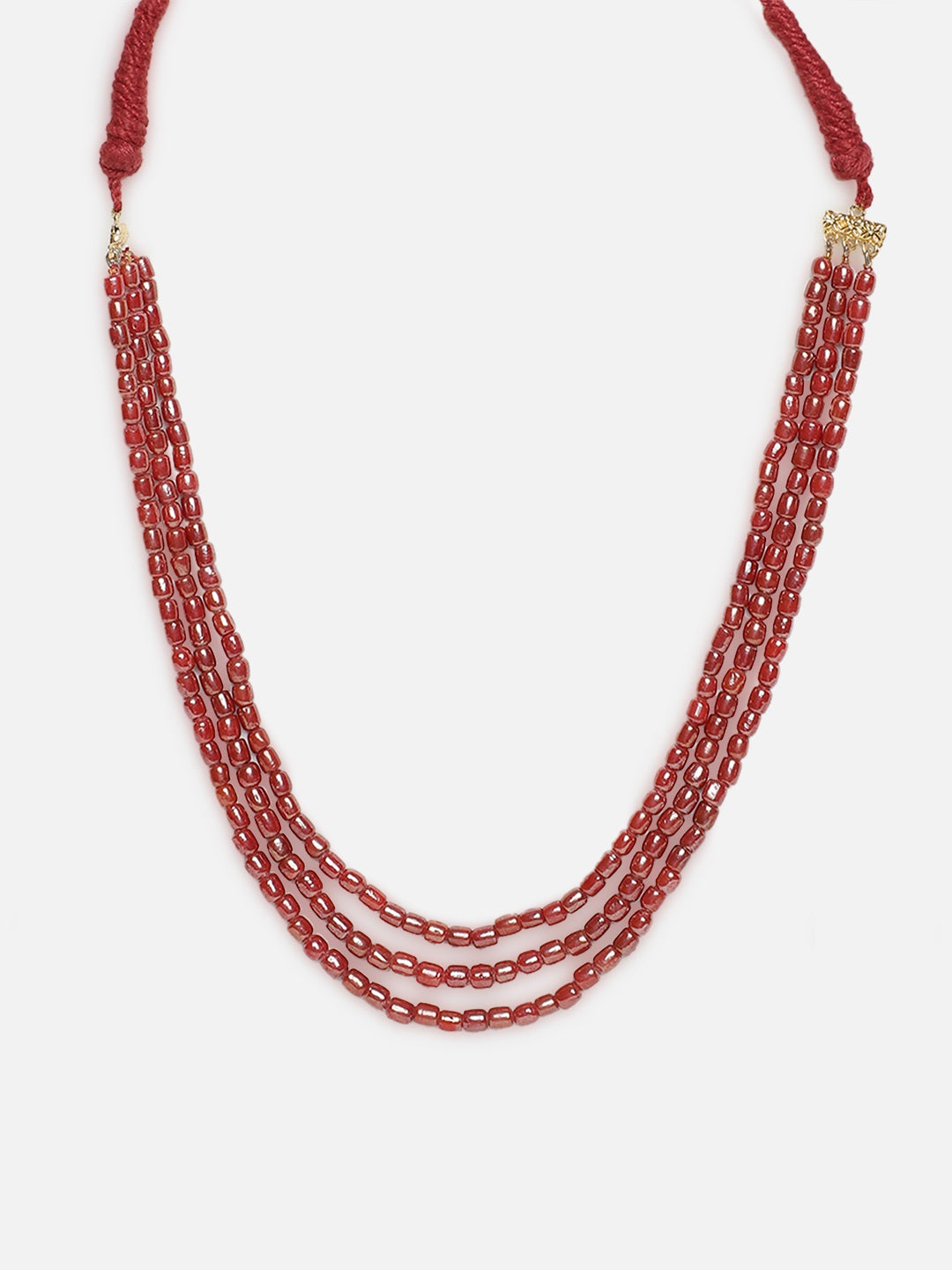 Red and Gold Natural Stones Necklace from Dugristyle Ruhaniyat By Dugran