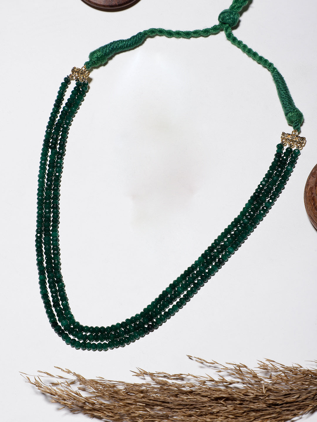 Green and Gold Small Natural Stones Necklace from Dugristyle Ruhaniyat By Dugran