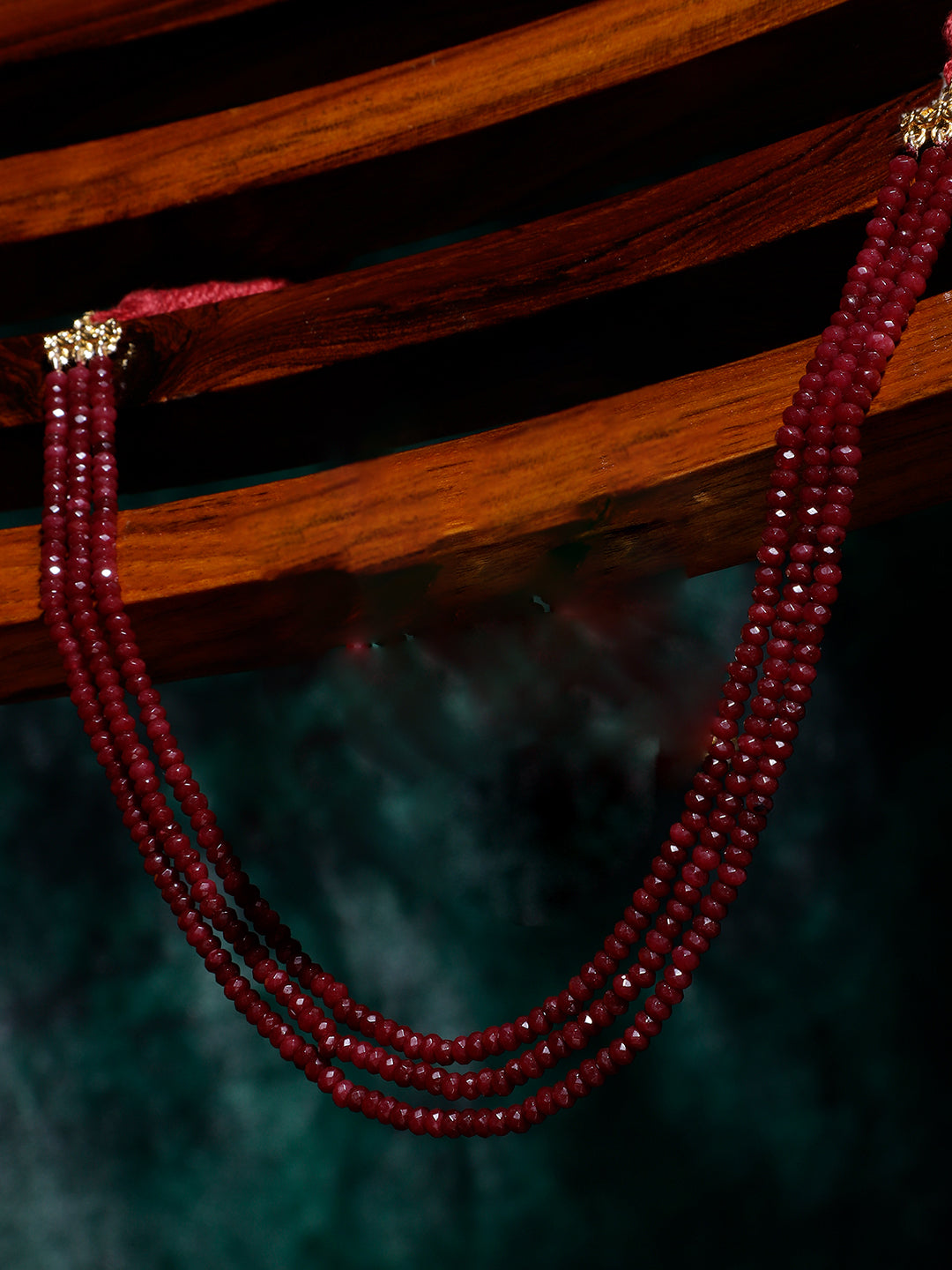 Red and Gold Small Natural Stones Necklace from Dugristyle Ruhaniyat By Dugran