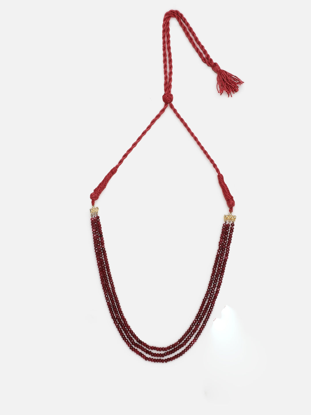 Red and Gold Small Natural Stones Necklace from Dugristyle Ruhaniyat By Dugran