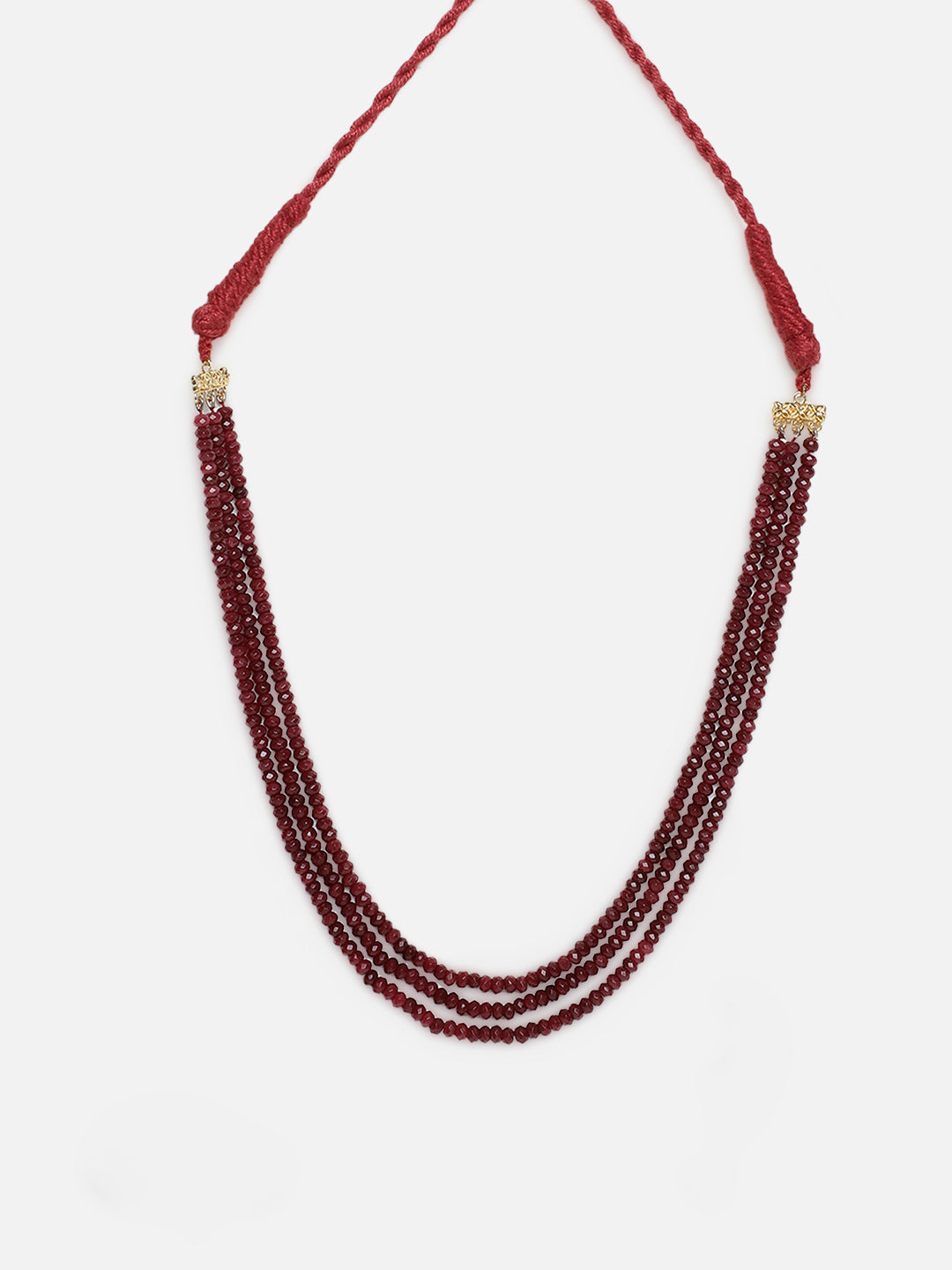 Red and Gold Small Natural Stones Necklace from Dugristyle Ruhaniyat By Dugran