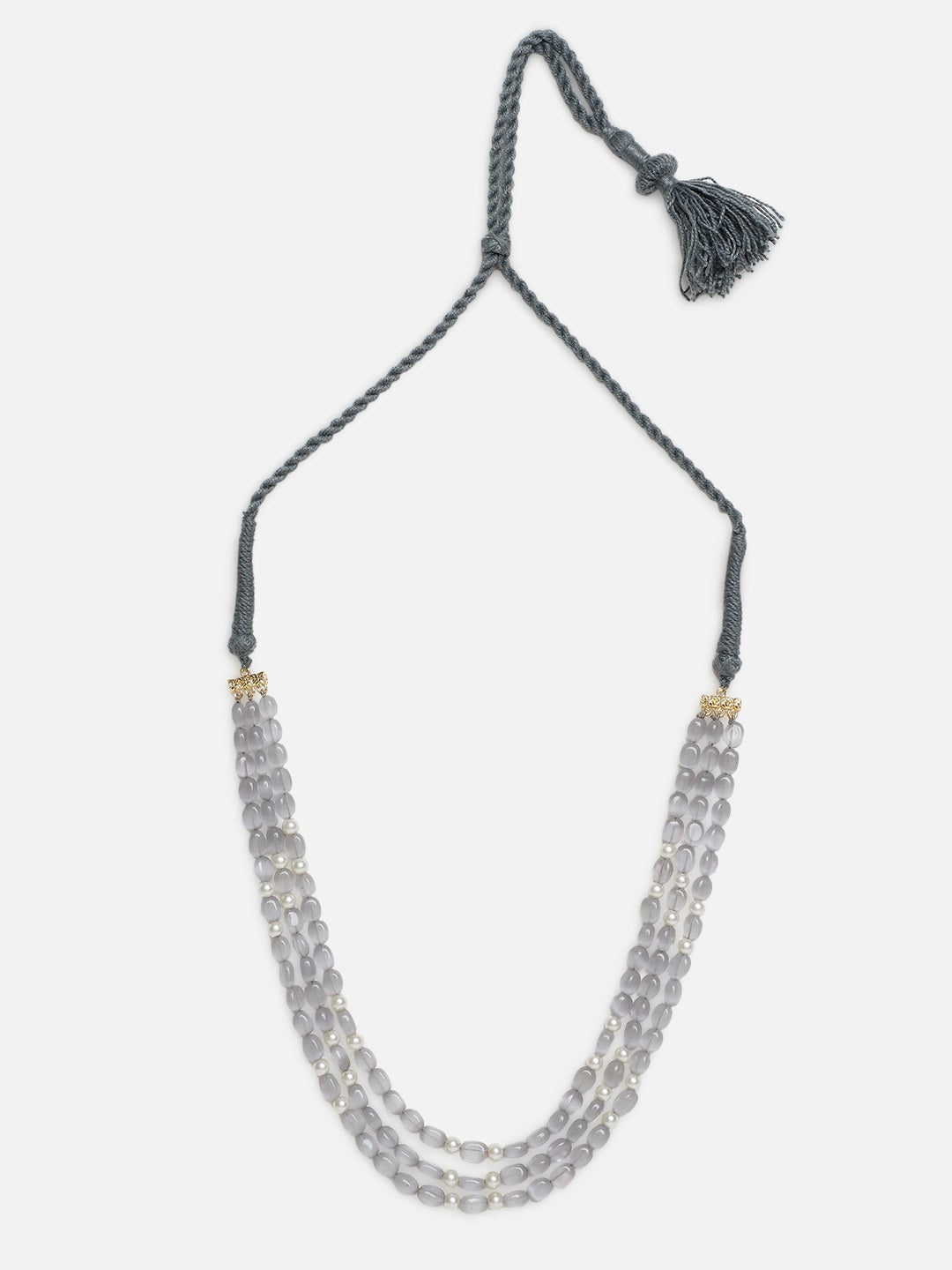 Grey and Gold Natural Stones Necklace from Dugristyle Ruhaniyat By Dugran