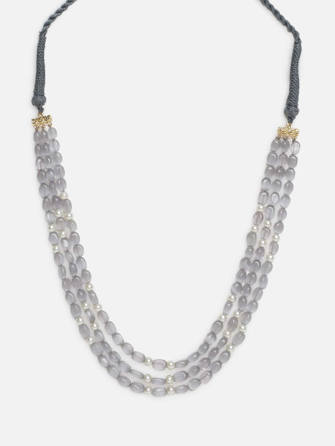 Grey and Gold Natural Stones Necklace from Dugristyle Ruhaniyat By Dugran