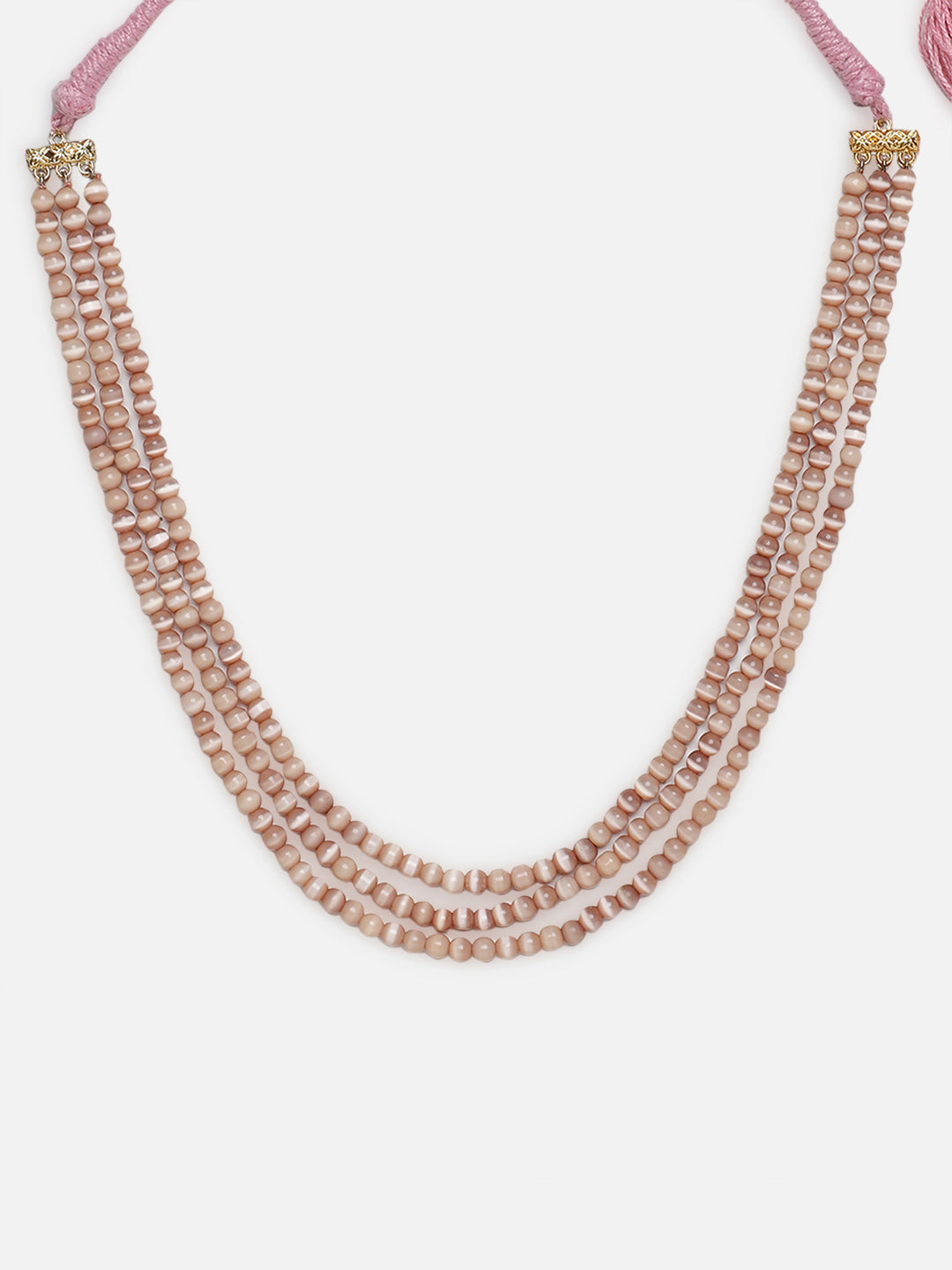 Brown and Pink Natural Stones Necklace from Dugristyle Ruhaniyat By Dugran