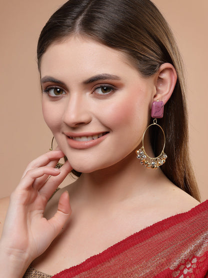 Pink and Gold Ghungroo Earring from Dugristyle Ruhaniyat By Dugran