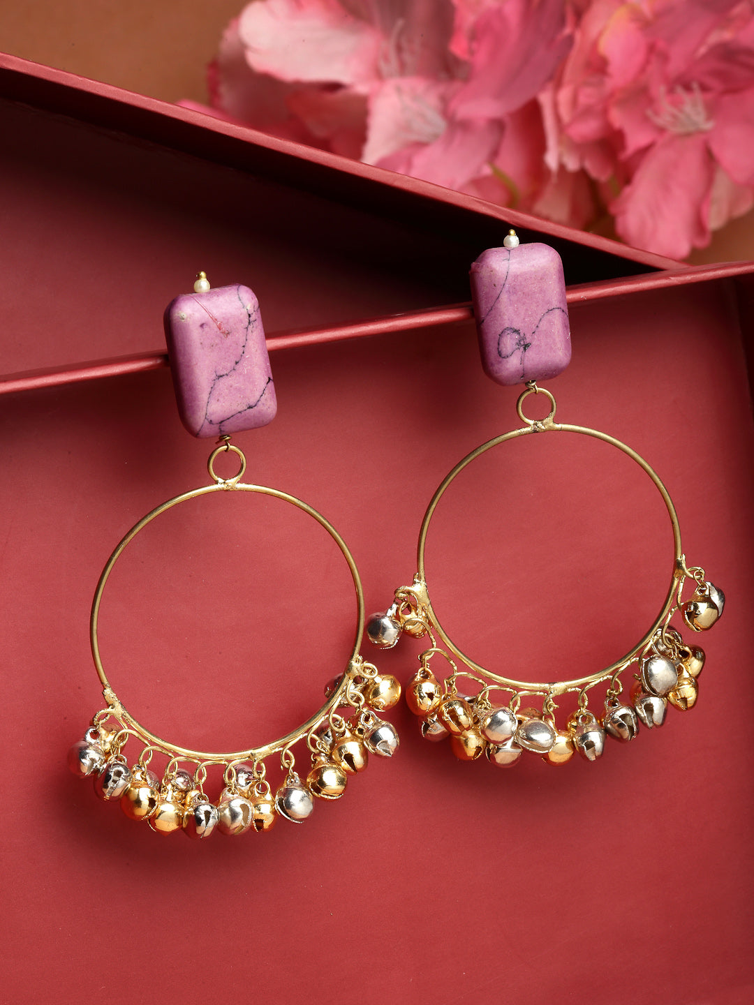 Pink and Gold Ghungroo Earring from Dugristyle Ruhaniyat By Dugran