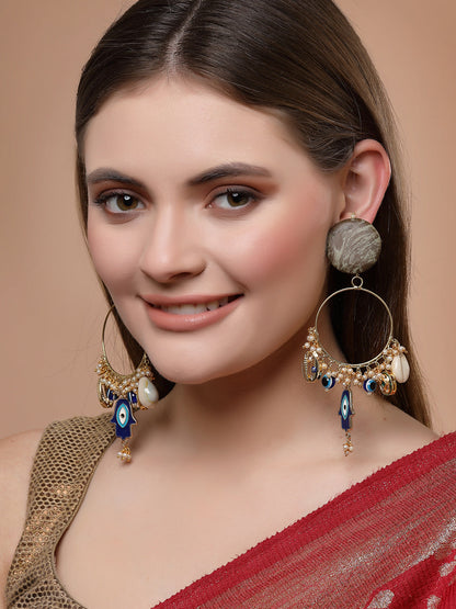 Green and Blue Evil Eye Earring from Dugristyle Ruhaniyat By Dugran