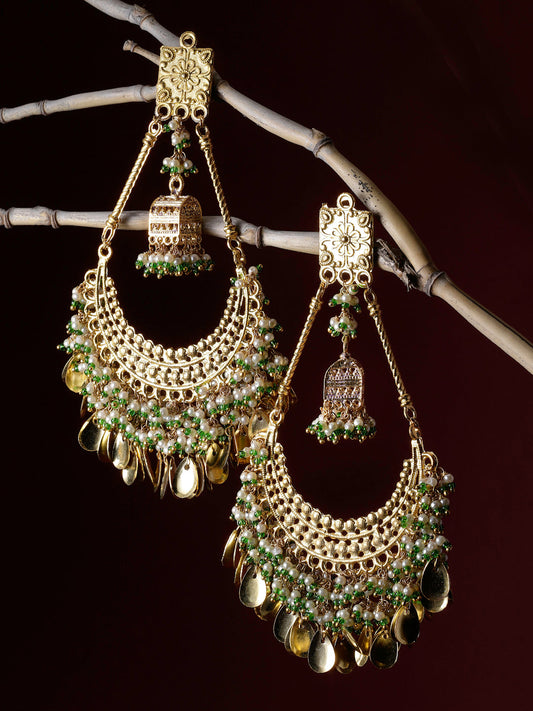 Gold and Green Faux Emerald Earring from Dugristyle Ruhaniyat By Dugran