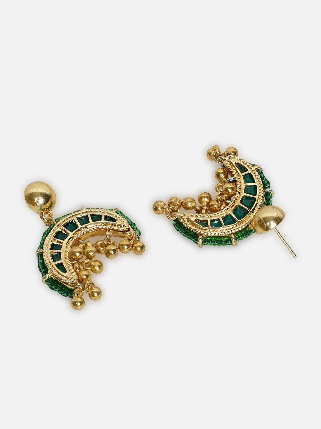 Green and Gold Green Kundan Small Earrings from Dugristyle Ruhaniyat By Dugran