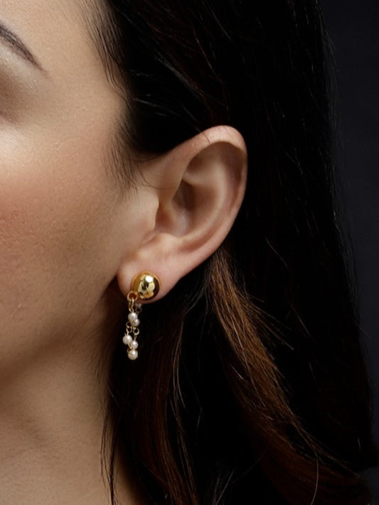 Gold and White Multiple Style Wear earrings from Dugristyle Ruhaniyat By Dugran