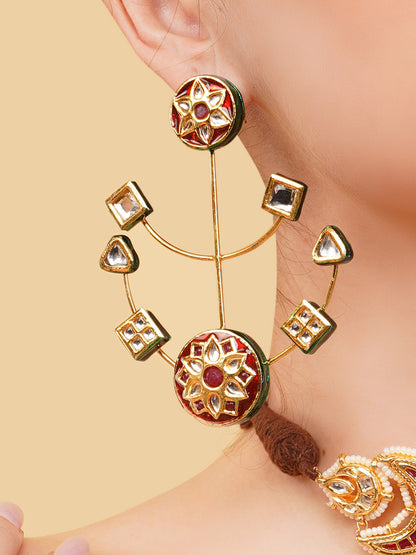 Kundan Earring with adjustable design options