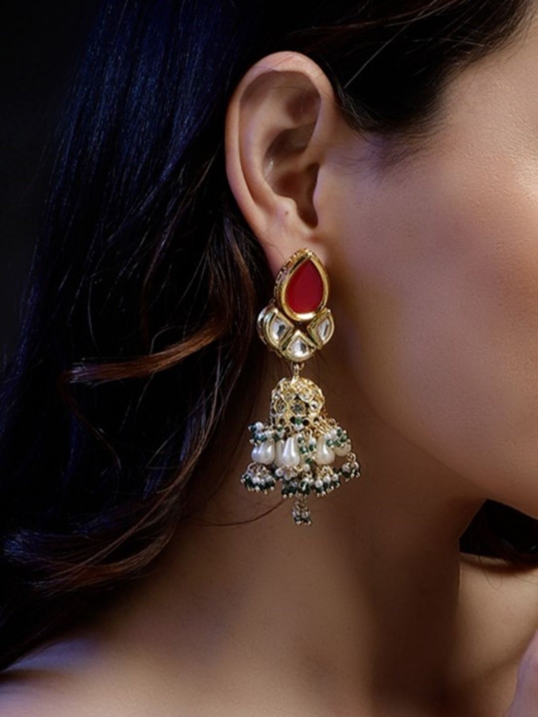 AD and Kundan Earring