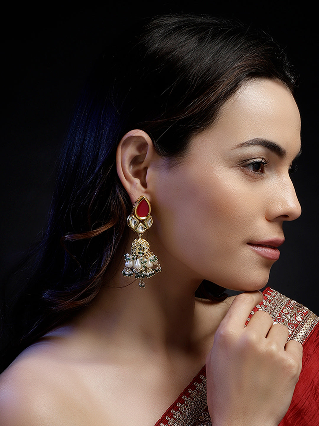 AD and Kundan Earring