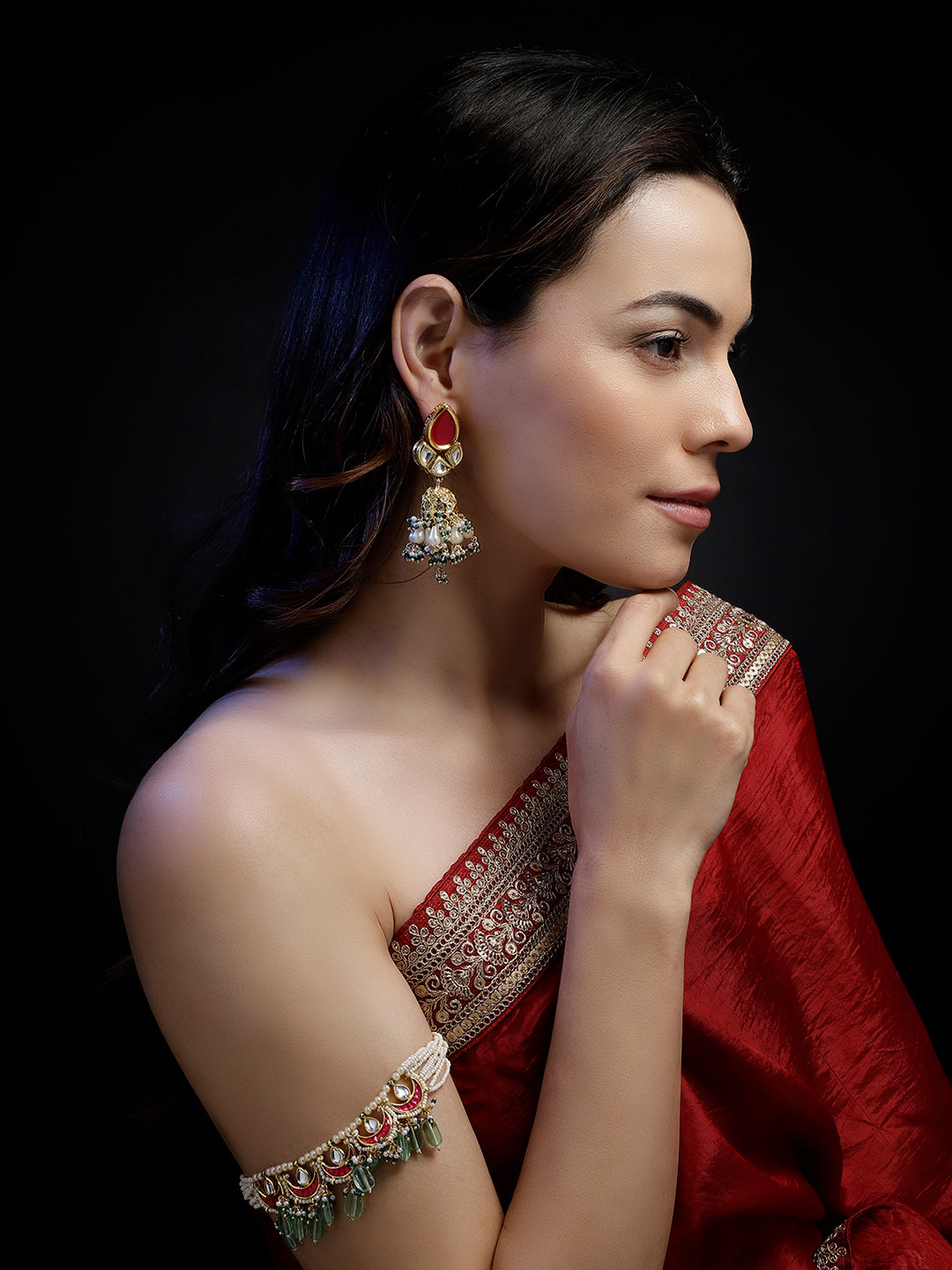 AD and Kundan Earring