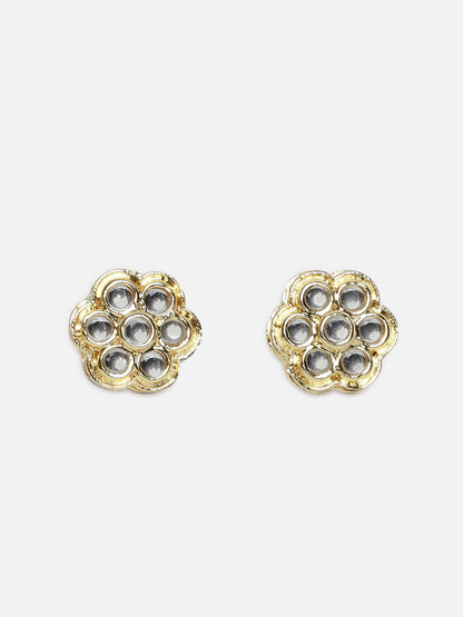 Gold and White Kundan Stud from Dugristyle Ruhaniyat By Dugran