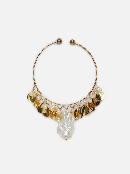 Gold and White Ganpathi Bracelets from Dugristyle Ruhaniyat By Dugran