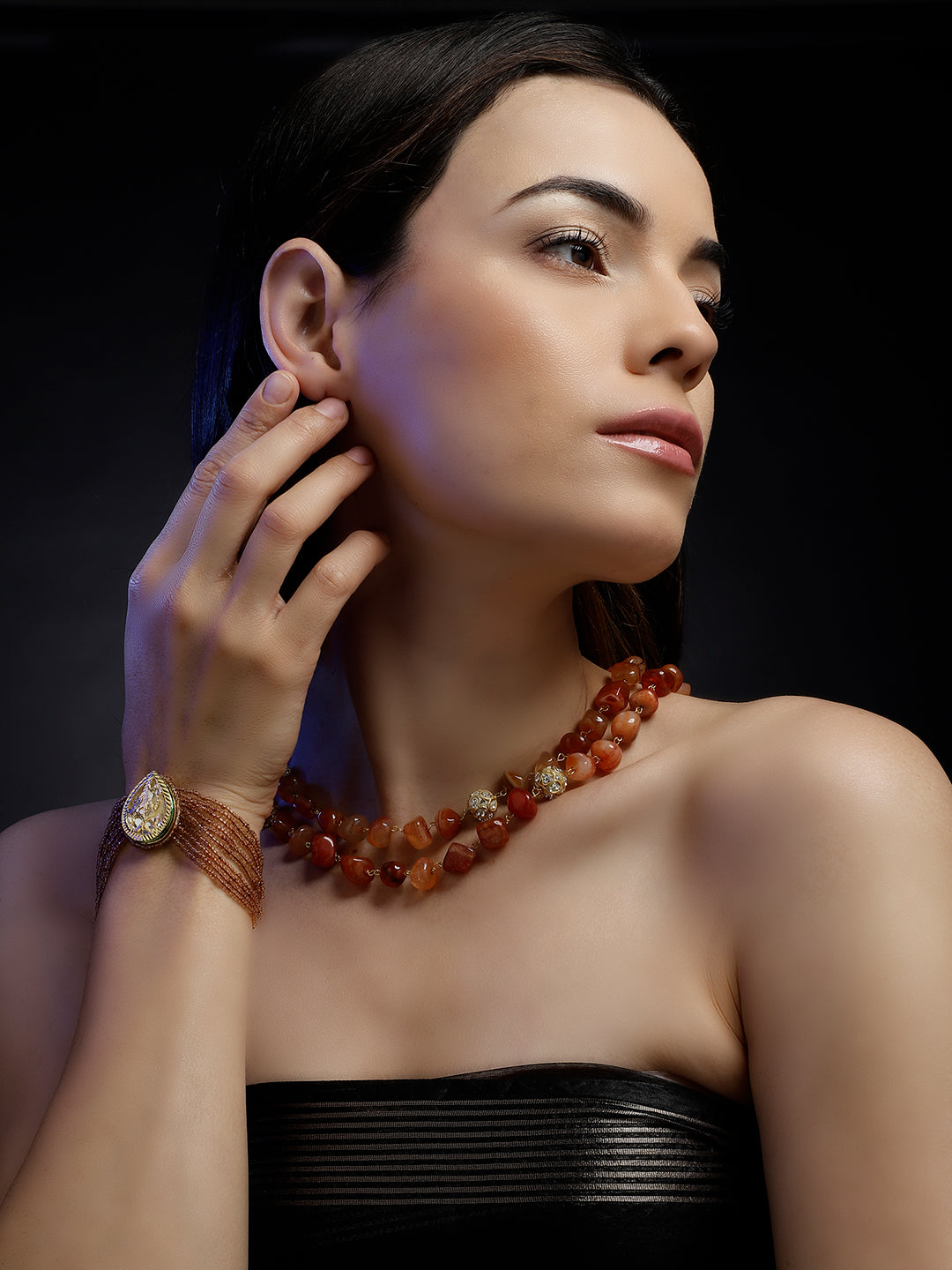 Kundan Bracelets with Brown Drop