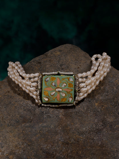 Meenakari bracelet with Pearl Layers