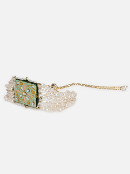 Meenakari bracelet with Pearl Layers