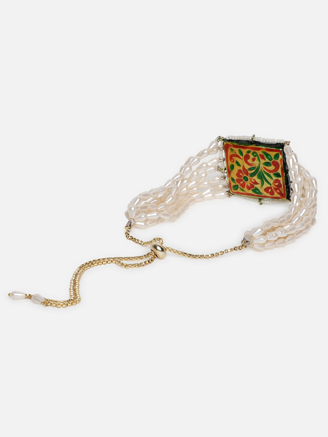 Meenakari bracelet with Pearl Layers